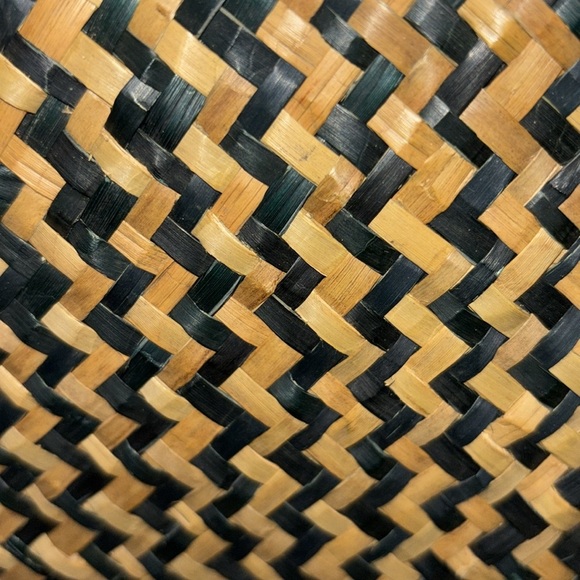 LAUREN RALPH LAUREN BLACK AND TAN WOVEN TOTE BAG MINI TOTE ATTACHED PRELOVED - Picture 6 of 16